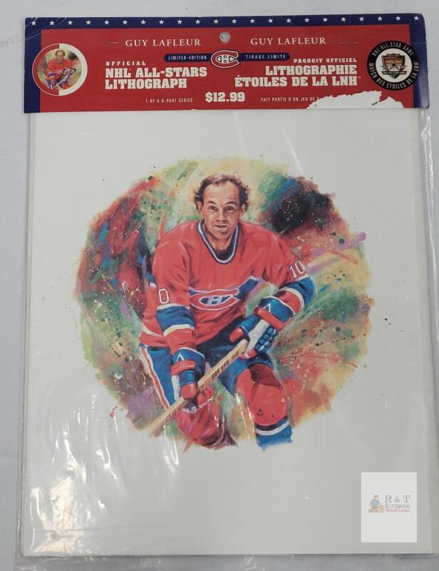 Sealed 2002 Guy Lafleur NHL All-Stars Lithograph, Limited Edition, Canada Post, Charles Vinh Art/Stamp