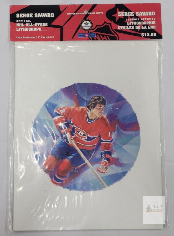 SEALED 2003 Canada Post NHL All-Stars Serge Savard Lithograph, 11" x 14", Limited Edition