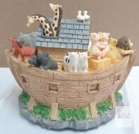 Innovation Noah&rsquo;s Ark Resin Musical Figurine, Made in Taiwan, 6&rdquo; Tall, Wind-Up Music Box