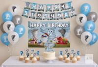 New Tornado Birthday Party Decoration Set with Banner, Backdrop, Balloons & Cake Toppers