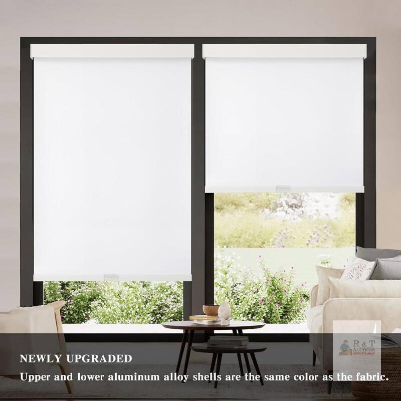 AOSKY 100% Blackout Cordless Roller Shade, 25" W x 72" H, White