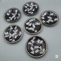 Circa 1930s Chinese Cloisonn&eacute; Enamel Dishes with Floral Design, 4-inch Diameter