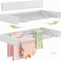 NEW Vikaqi Wall Mounted Clothes Drying Rack, 40" Foldable Design, 6 Stainless Steel Rods, 60 lbs Capacity