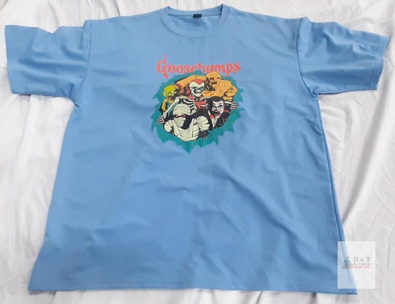 JOT XXXL Goosebumps Graphic T-Shirt Light Blue, Short Sleeve, Cotton