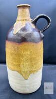 Antique German Stoneware Jug, 1 Gallon, Drip-Glazed, Hand-Thrown