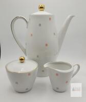 Seltmann Weiden Bavaria Bella 1026 Coffee Set &ndash; Coffee Pot, Creamer & Sugar Bowl, Gold Trim