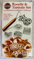 Norpro 3286 Rosette & Timbale Set &ndash; 6 Molds, Wooden Handle, Original Box