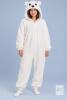 New NEW NEWCOSPLAY White Bear Sherpa Onesie Costume &ndash; Adult Unisex Medium