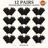 12 NEW Black Touchscreen-Friendly Knit Gloves with Grey Fingertips