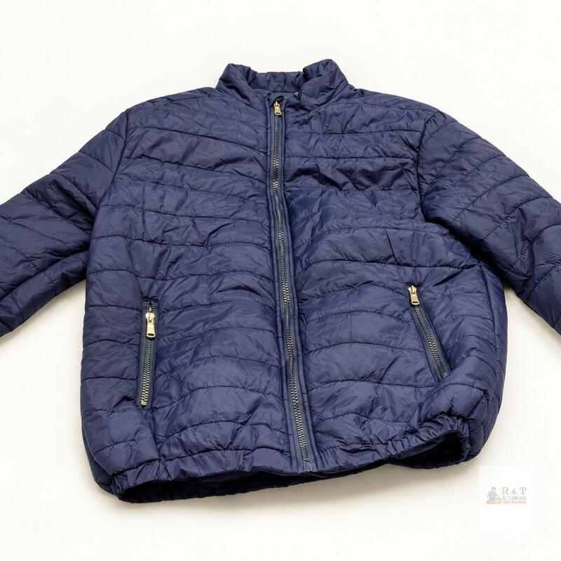 New Navy Quilted Zip-Up Jacket looks Size Sm no size noted