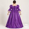 New Size 3XL Purple Renaissance-Style Costume Dress with Floral Lace - 2
