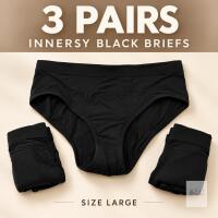 new INNERSY Women&rsquo;s Black Briefs, Size Large, 3 Pairs