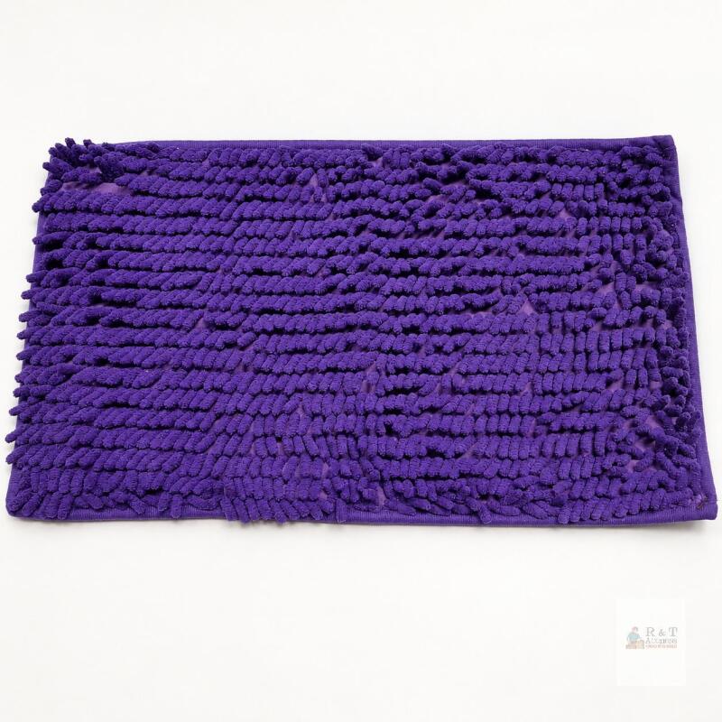 New Purple Chenille Bath Mat, Approx. 18&Prime; Across