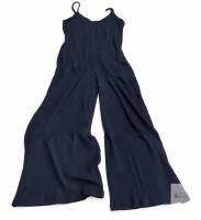New Size S Navy Spaghetti-Strap Wide-Leg Jumpsuit
