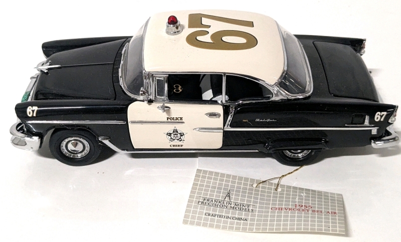 Franklin Mint 1985 1:24 Scale Chevrolet Bel Air "The Ultimate Enforcer" Diecast Model Police Car.