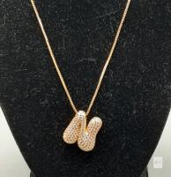 NEW Gold-Tone Sparkling &ldquo;N&rdquo; Initial Pendant Necklace