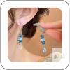 New Boho Blue & White Stone-Style Dangle Earrings with Crystal Drops