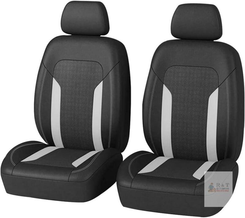 New 2 Pack Car Seat Covers, Premium Mesh Cloth Front Seat Cover Set, Breathable and Comfortable, Universal Interior Car Accessories, Automotive Seat Protector Covers for Cars Trucks SUV (Gray)