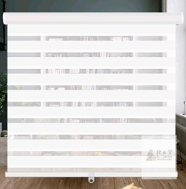 NEW LUCKUP Cordless Zebra Blind, White, 26" W x 72" H, Cordless Free-Stop Design, Polyester Fabric