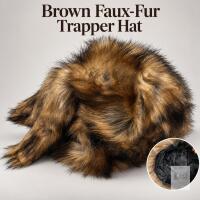 New Brown Faux-Fur Trapper Hat
