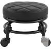 new FURWOO Mechanic Rolling Stool Black, PU Leather, 14.6" x 12.8" x 10", 300lb Capacity, 4 Wheels