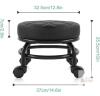 new FURWOO Mechanic Rolling Stool Black, PU Leather, 14.6" x 12.8" x 10", 300lb Capacity, 4 Wheels - 2