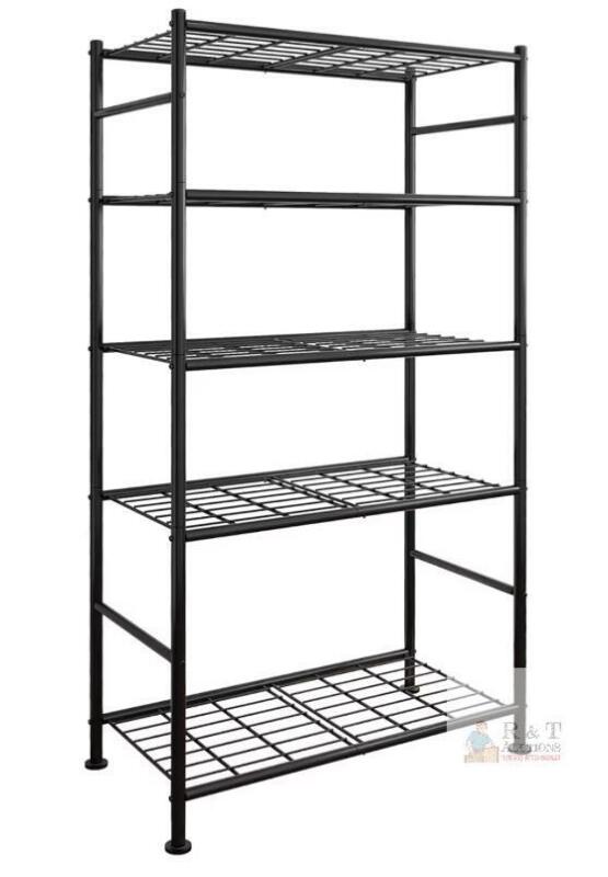5 Tier Heavy Duty Metal Storage Shelf, 33"x12.6"x72", 1,000 lb Capacity, Adjustable Feet