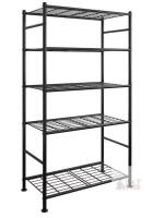 5 Tier Heavy Duty Metal Storage Shelf, 33"x12.6"x72", 1,000 lb Capacity, Adjustable Feet