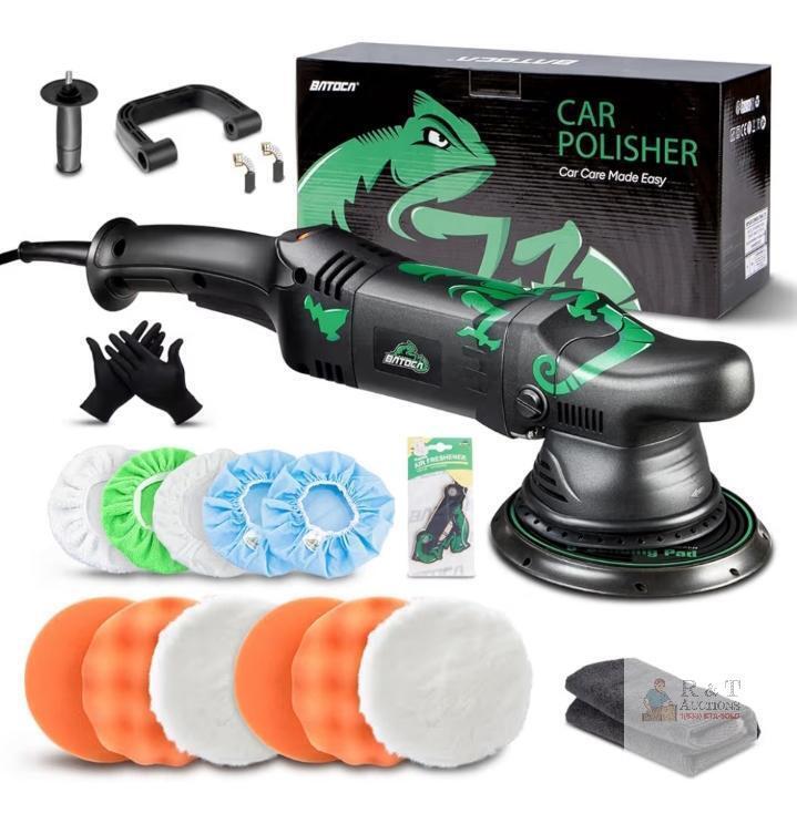 NEW BATOCA 2026 Dual Action Polisher 1100W, 6" Pad, 15mm Throw, Kit with Pads & Handles