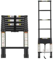 NEW RIKADE 8.5FT Aluminum Telescopic Ladder, 330 lbs Capacity, Non-Slip Feet, Detachable Hooks