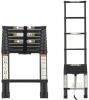 NEW RIKADE 8.5FT Aluminum Telescopic Ladder, 330 lbs Capacity, Non-Slip Feet, Detachable Hooks