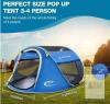 NEW ZOMAKE 3-4 Person Pop-Up Tent, Blue, 94.5" x 71" x 39.5", Waterproof, Instant Setup - 2