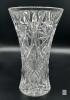 8" Cut Crystal Vase &ndash; Deep Floral & Geometric Pattern, Clear Lead Crystal,