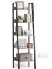 NEW VASAGLE LLS109B50V3 5-Tier Ladder Shelf, 66.9in Tall, Camel Brown/Black, Metal Frame, 13.3in Wide
