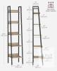NEW VASAGLE LLS109B50V3 5-Tier Ladder Shelf, 66.9in Tall, Camel Brown/Black, Metal Frame, 13.3in Wide - 2