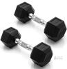 NEW CAP Barbell 10 lb Coated Hex Dumbbell Pair with Ergonomic Steel Handles