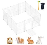 NEW 12-Panel Small Animal Metal Wire Playpen/Exercise Pen for Pets (White, Indoor/Outdoor)