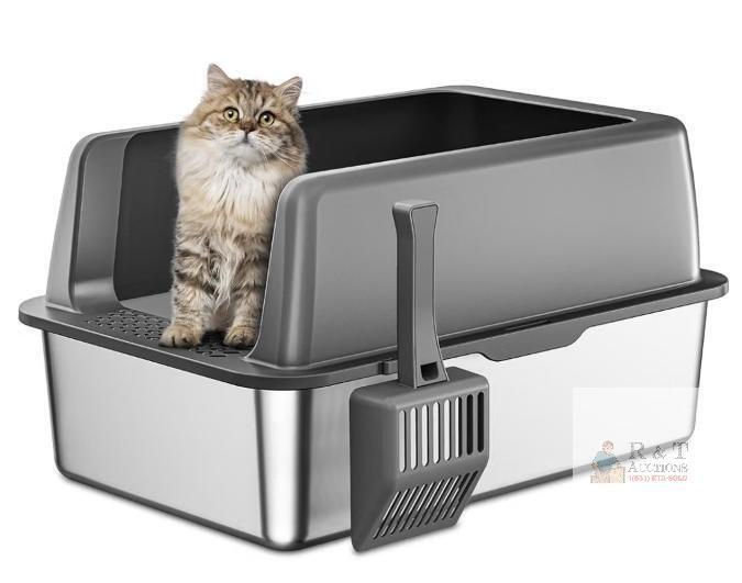 NEW Zarler CLB-001 Extra Large Stainless Steel Cat Litter Box with Lid, 23" x 14.6" x 10.3"