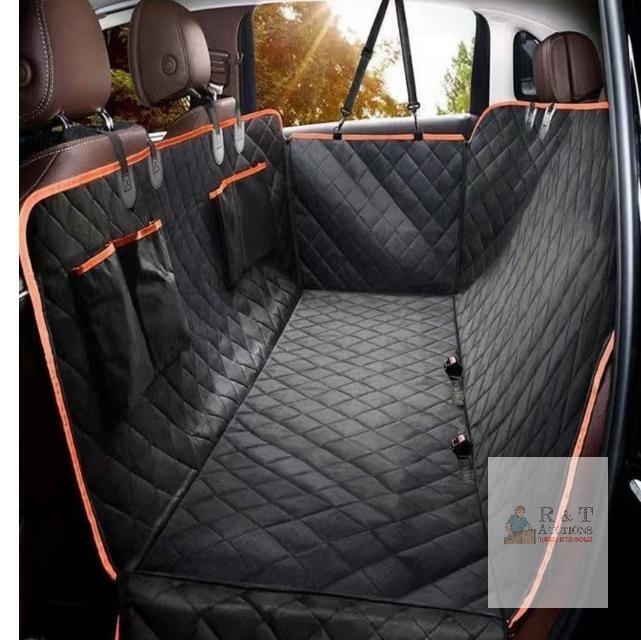 NEW (GREEN /BLACK) Premium Dog Car Seat Cover Hammock, Waterproof, Nonslip, Side Flaps, Storage Pockets