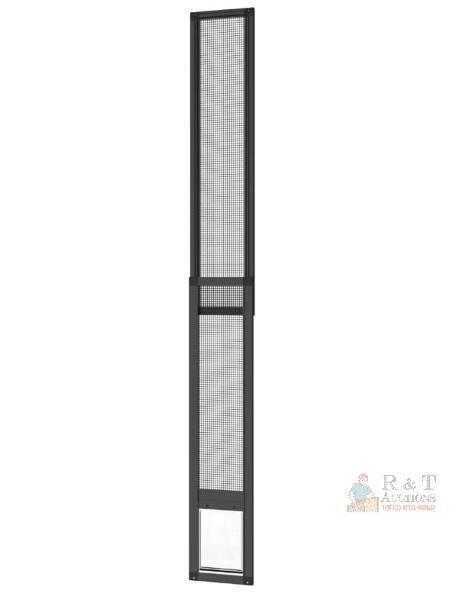 NEW Hakuna Pets Mesh Patio Pet Door, Small, Aluminum Frame, Fits Sliding Doors up to 84.25", Black