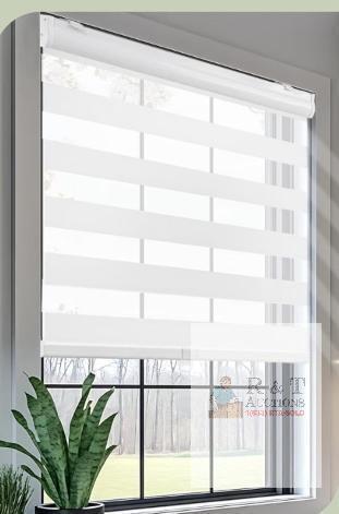 NEW Zebra Blinds, Cordless Light Filtering Roller Shade, 32"W x 72"H, White, Free-Stop Mechanism