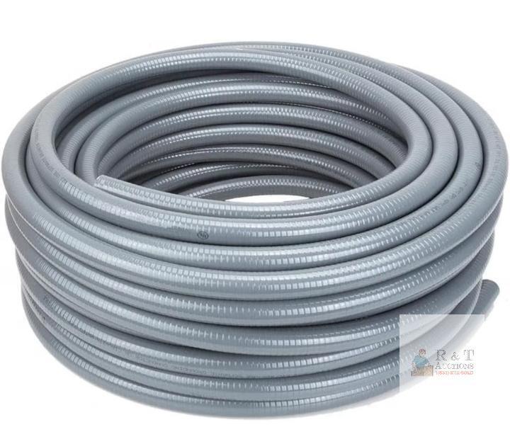NEW Eboka 1/2" 100ft Non-Metallic Liquid-Tight Flexible PVC Electrical Conduit, Gray