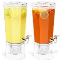 NEW Lifewit 1 Gallon Drink Dispenser Set &ndash; 2 Pcs, BPA-Free PET Plastic, with Ice Base & Leakproof Spigot