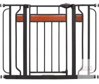 NEW Regalo Home Accents Extra Wide Walk Thru Baby Gate, 30-41.5" Wide, 30" Tall, Black/Cherry