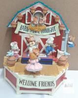 Enesco Barn Dance Tonight Musical Figurine, Turkey in the Straw, Mice Scene, Resin, 8" Tall -SOUND WORKING- ANIMATION NOT