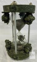 Gargoyle Celtic Knot Decorative Hourglass &ndash; 5 Minute Sand Timer, Green Resin 8.5" TALL