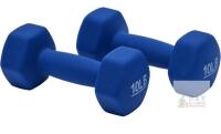 NEW 10 lb Neoprene-Coated Hex Dumbbells (Pair) &ndash; Blue, Non-Slip Grip, Anti-Roll Design