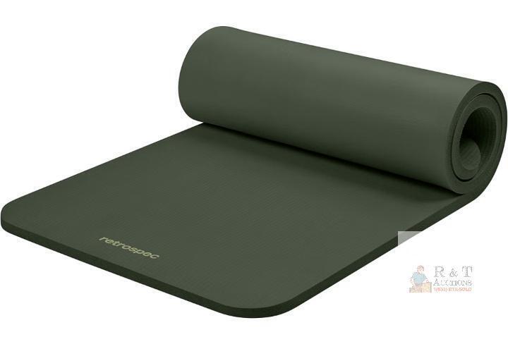 NEW Retrospec Solana 1" Yoga Mat, 72"x24", Dark Green, Includes Carrying Strap