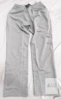 NEW Light Gray Athletic Track Pants Small, 95% Polyester 5% Spandex, Elastic Waist, Straight Leg