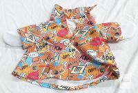 NEW Multicolor Comic Print Pet Jacket, Small-Medium Size, Lightweight Polyester